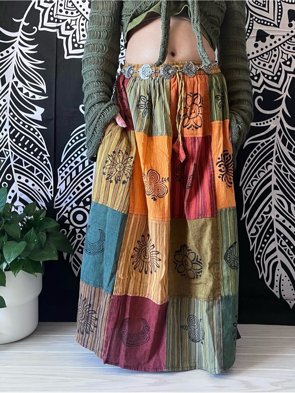 Handmade Boho Hippie Patchwork Long Skirt